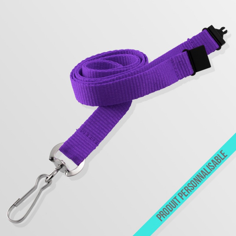 Tour de cou personnalisable en polyester avec mousqueton éco