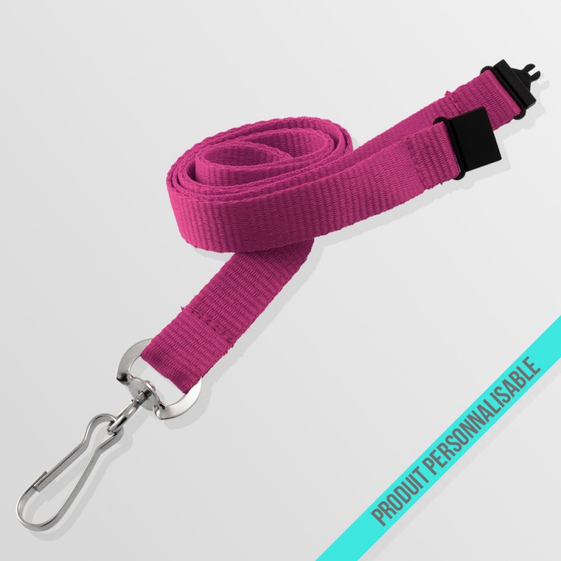 Tour de cou personnalisable en polyester avec mousqueton éco