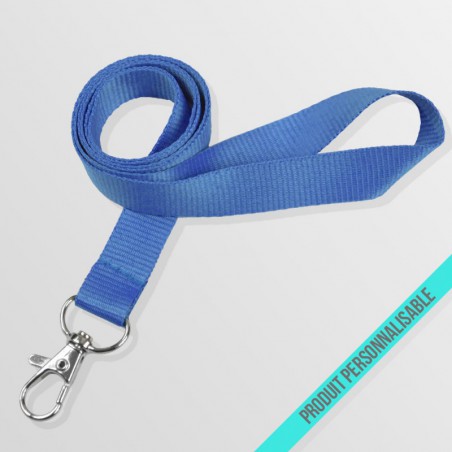Tour de cou personnalisé avec lanyard plat et mousqueton