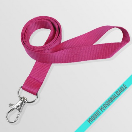 Tour de cou personnalisé avec lanyard plat et mousqueton