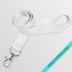 Tour de cou personnalisé avec lanyard plat et mousqueton