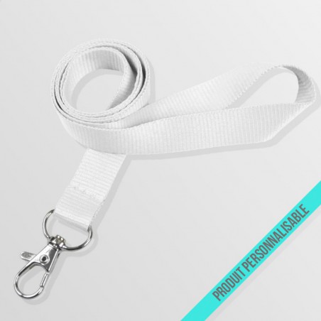 Tour de cou personnalisé avec lanyard plat et mousqueton