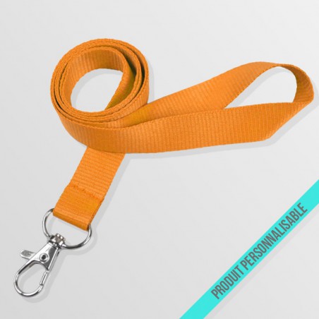 Tour de cou personnalisé avec lanyard plat et mousqueton