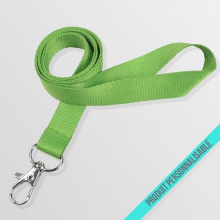 Tour de cou personnalisé avec lanyard plat et mousqueton
