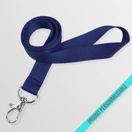 Tour de cou personnalisé avec lanyard plat et mousqueton