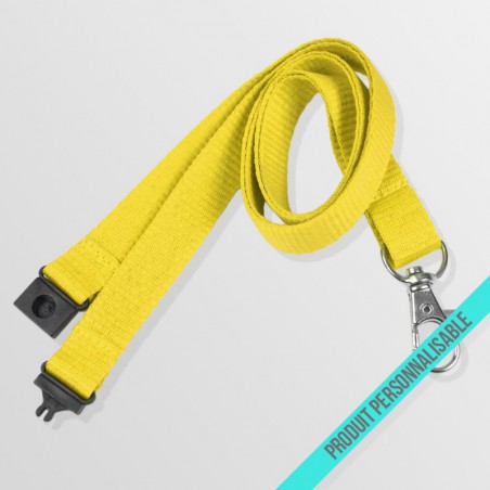 Tour de cou personnalisable avec mousqueton anti-étouffement