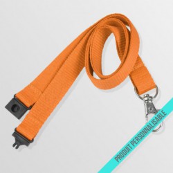 Tour de cou personnalisable avec mousqueton anti-étouffement