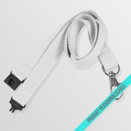 Tour de cou personnalisable avec mousqueton anti-étouffement