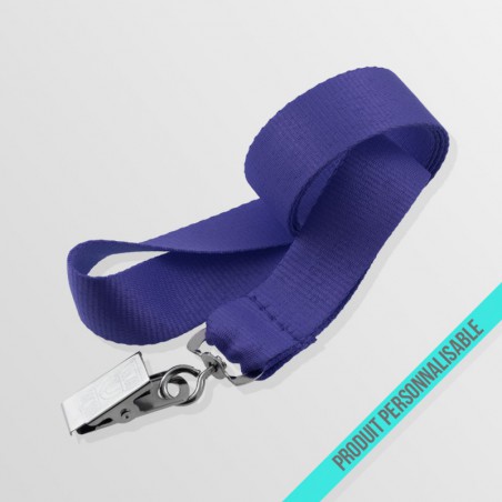 Tour de cou personnalisé en polyester avec pince crocodile