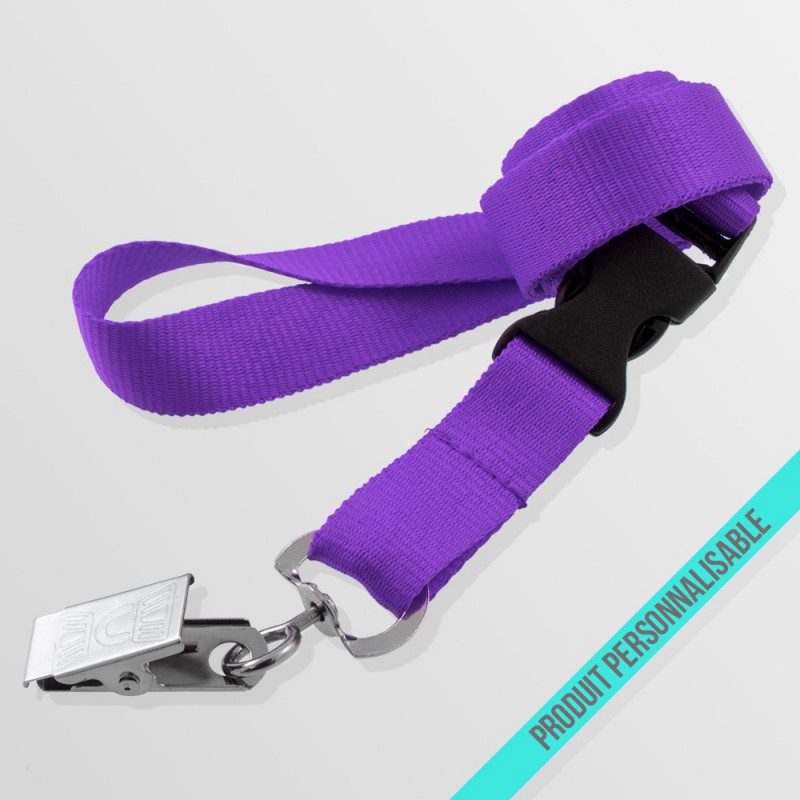 Tour de cou personnalisable avec attache crocodile et boucle détachable