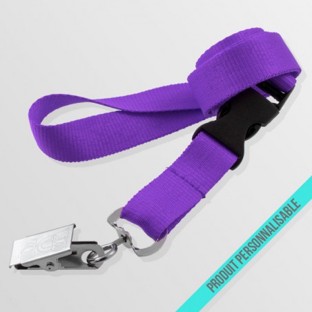 Tour de cou personnalisable avec attache crocodile et boucle détachable