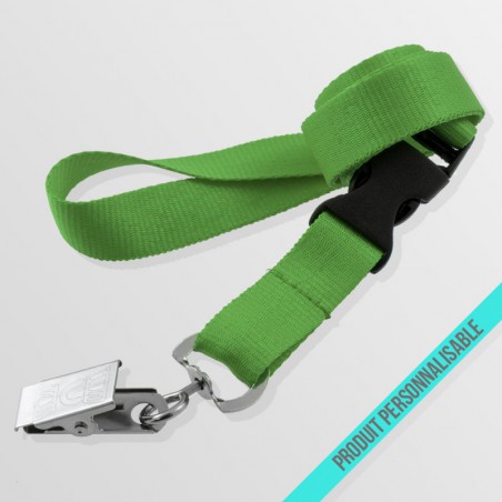 Tour de cou personnalisable avec attache crocodile et boucle détachable