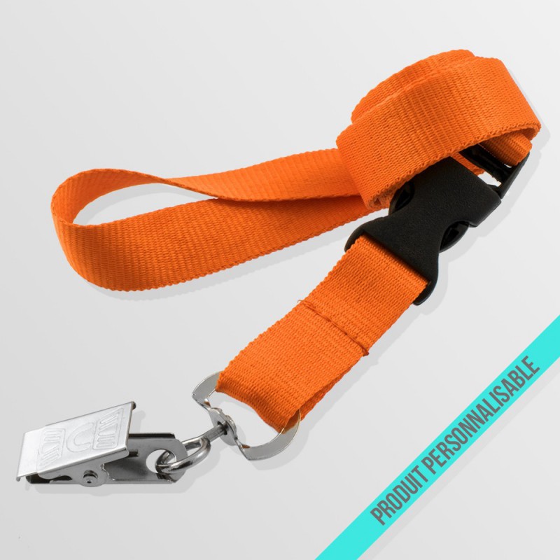 Tour de cou personnalisable avec attache crocodile et boucle détachable