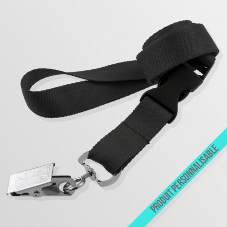 Tour de cou personnalisable avec attache crocodile et boucle détachable