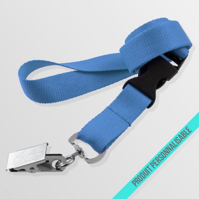 Tour de cou personnalisable avec attache crocodile et boucle détachable