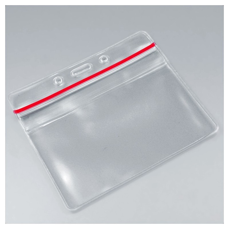 Porte badge souple en plastique avec rabat horizontal