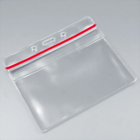 Porte badge souple en plastique avec rabat horizontal