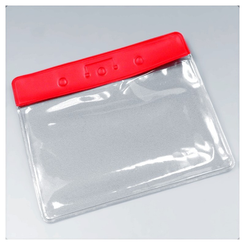 Porte badge souple avec bande rouge - 123 Tours de cou