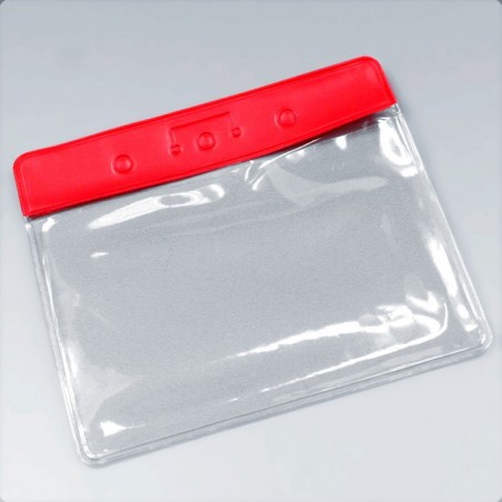 Porte badge souple avec bande rouge - 123 Tours de cou
