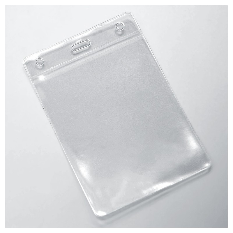 Porte badge plastique souple transparent : 81x110 mm