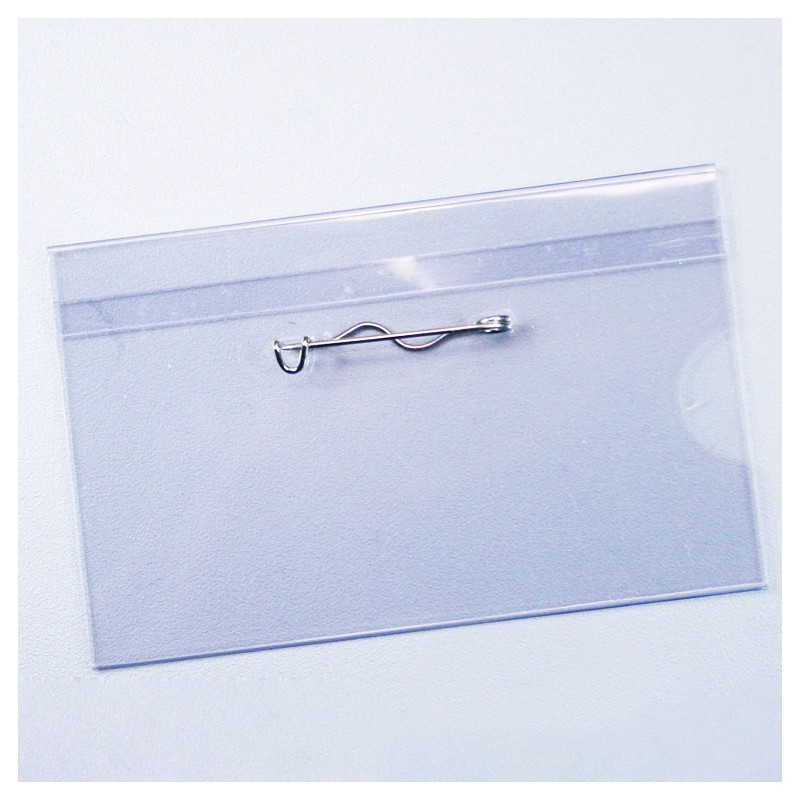 Porte badge en plastique semi-rigide avec épingle