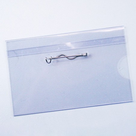 Porte badge en plastique semi-rigide avec épingle