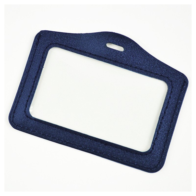 Porte badge cuir et plastique transparent - 123 Tours de cou