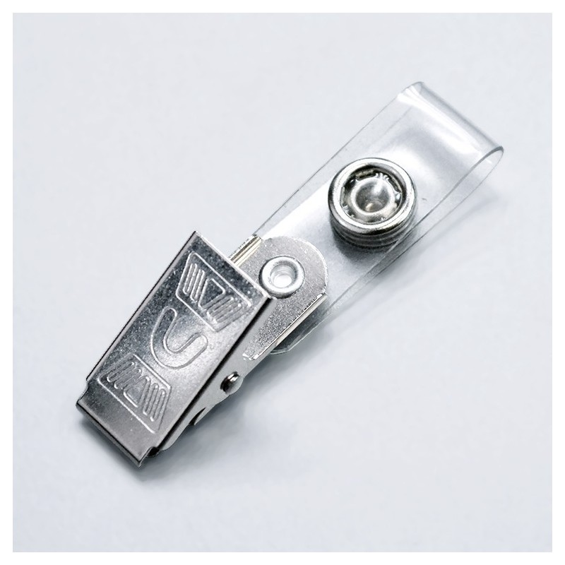 Clip croco pour badge : languette et pression - 123 Tours de cou