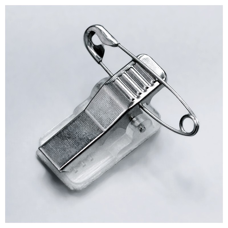 Clip croco adhésif pour badge d'identification - 123 Tours de cou