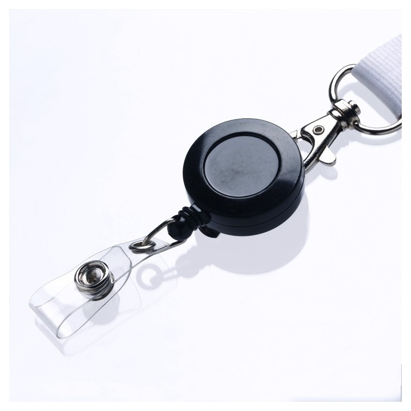 Porte badge enrouleur avec clip plastique - 123 Tours de cou