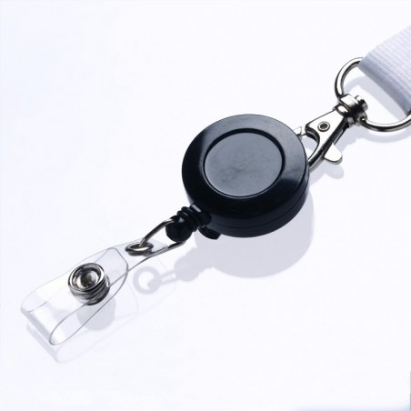 Porte badge enrouleur avec clip plastique - 123 Tours de cou