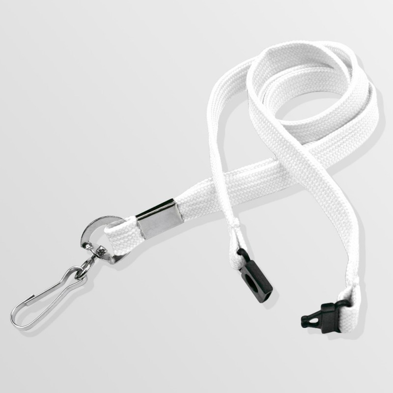 Tour de cou plat en polyester avec mousqueton standard