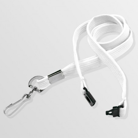 Tour de cou plat en polyester avec mousqueton standard