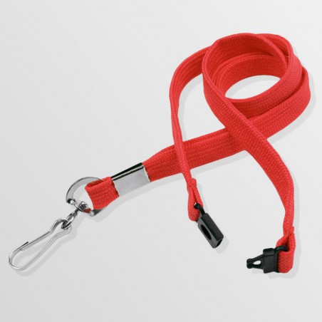 Tour de cou plat en polyester avec mousqueton standard