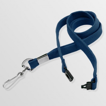 Tour de cou plat en polyester avec mousqueton standard
