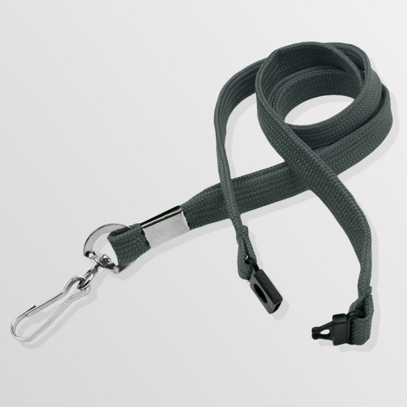 Tour de cou plat en polyester avec mousqueton standard