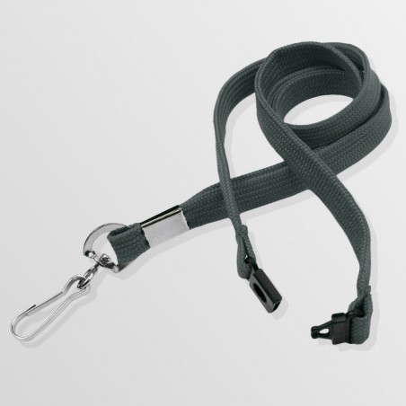 Tour de cou plat en polyester avec mousqueton standard