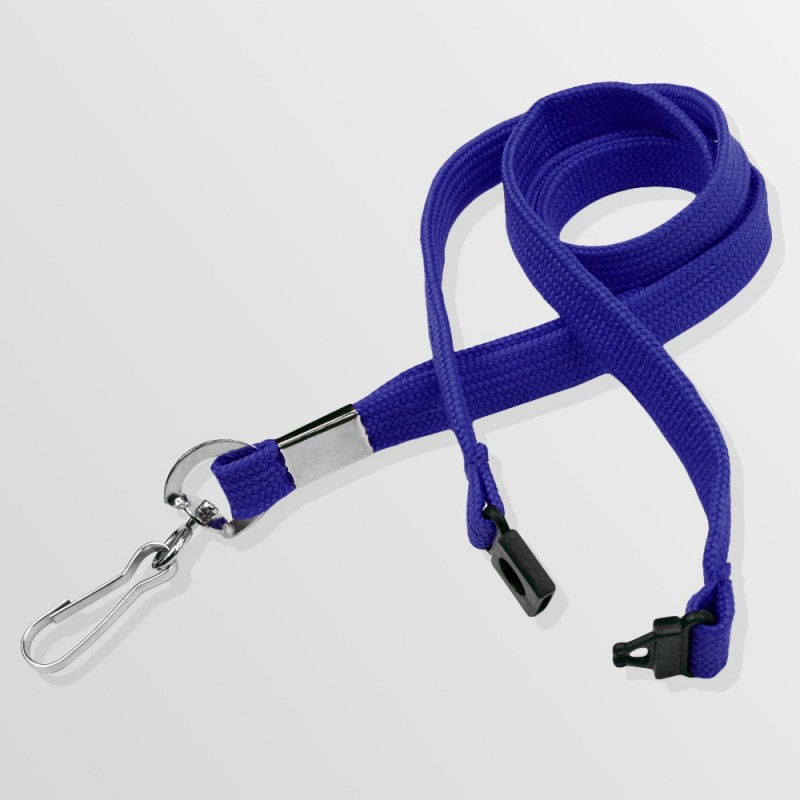 Tour de cou plat en polyester avec mousqueton standard