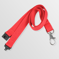 Tour de cou polyester avec mousqueton, 15mm Tour de cou polyester avec mousqueton, 15mm