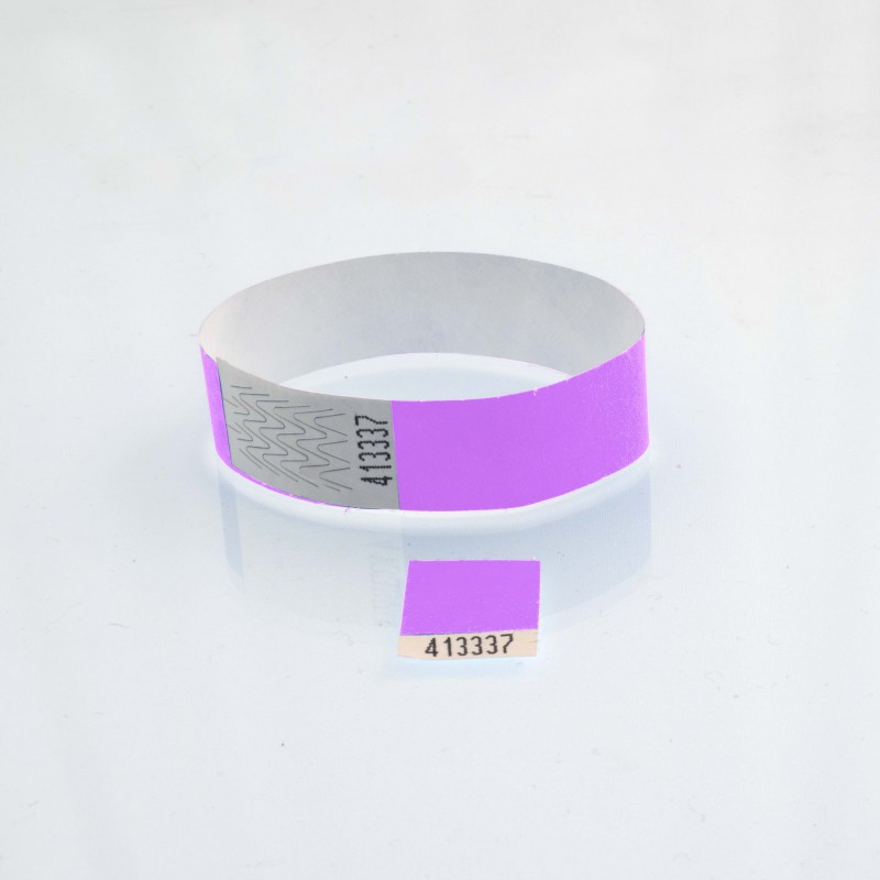 Bracelet tyvek coupon détachable : identification / contrôle