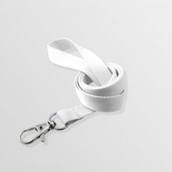 Tour de cou plat en polyester avec mousqueton standard