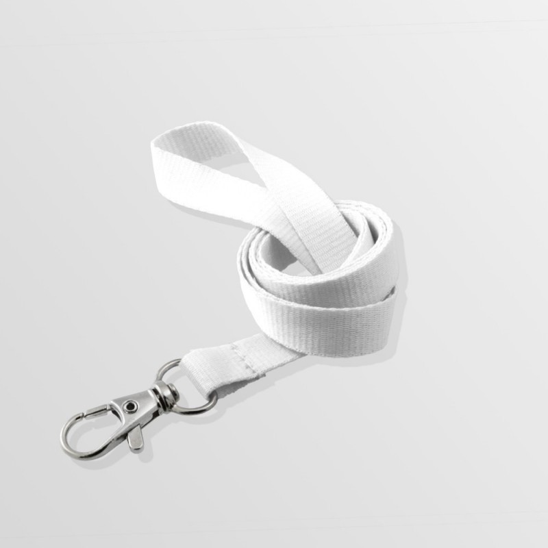 Tour de cou plat en polyester avec mousqueton standard