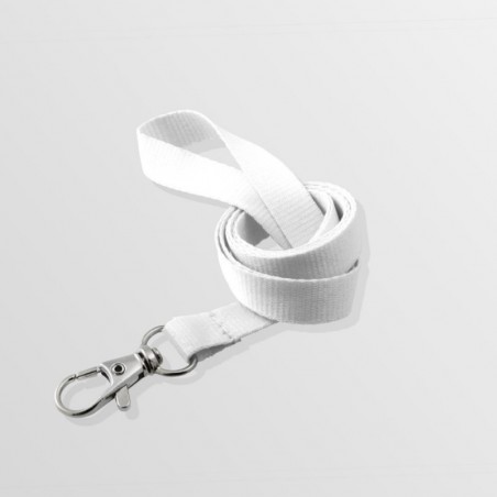 Tour de cou plat en polyester avec mousqueton standard