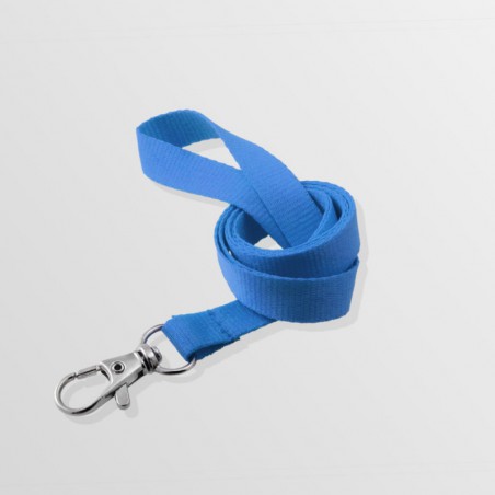 Tour de cou plat en polyester avec mousqueton standard