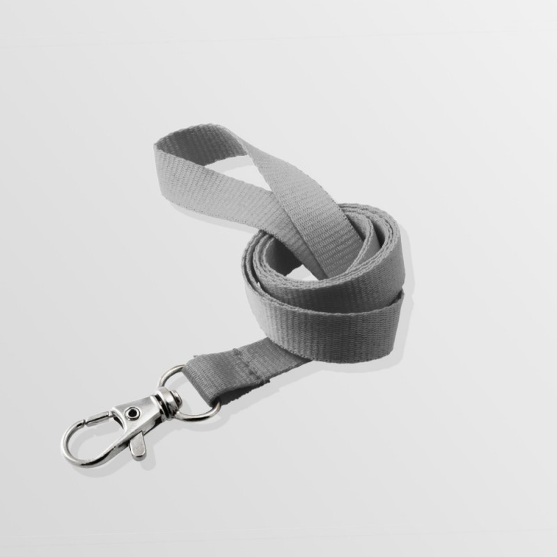 Tour de cou plat en polyester avec mousqueton standard