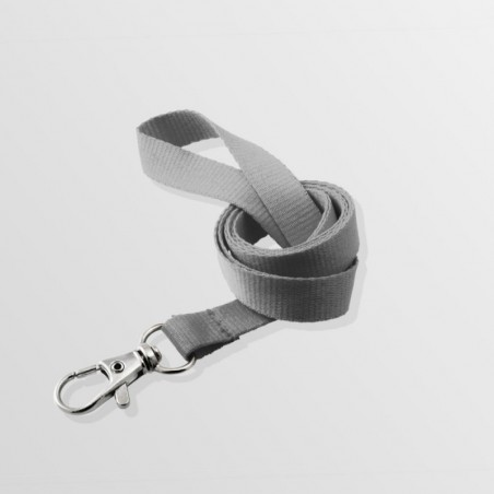 Tour de cou plat en polyester avec mousqueton standard