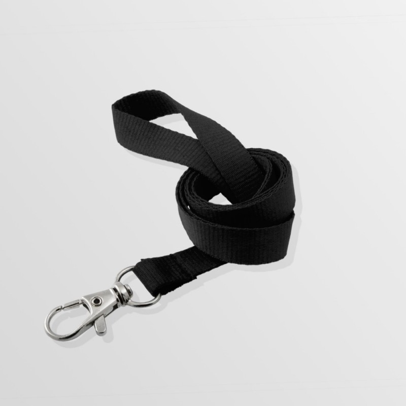 Tour de cou plat en polyester avec mousqueton standard