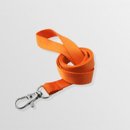 Tour de cou plat en polyester avec mousqueton standard