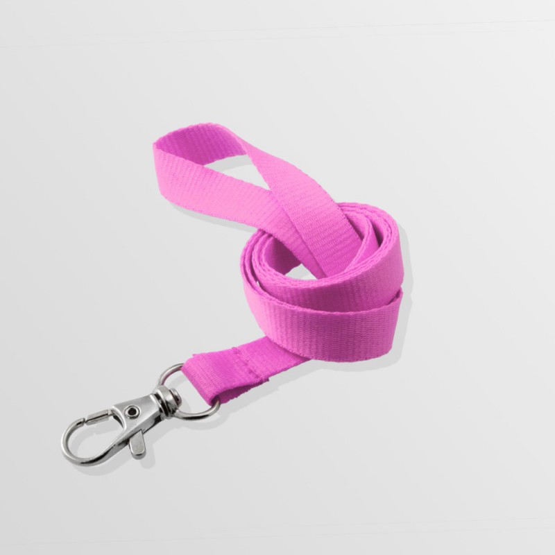 Tour de cou plat en polyester avec mousqueton standard