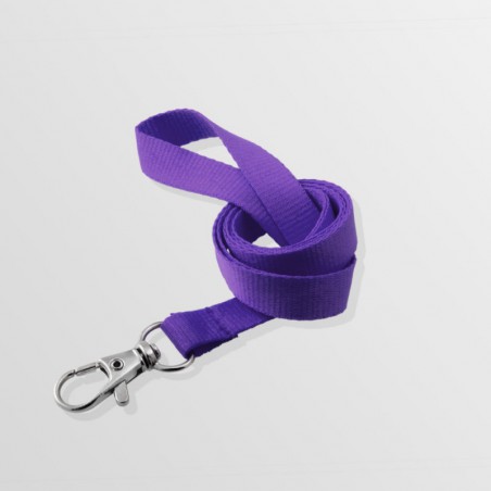 Tour de cou plat en polyester avec mousqueton standard